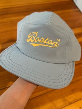 Tracksmith Light Blue/Gold Boston 2026 Hat